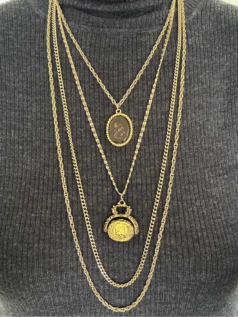 Goldette Vintage 4 Strand Gold Necklace